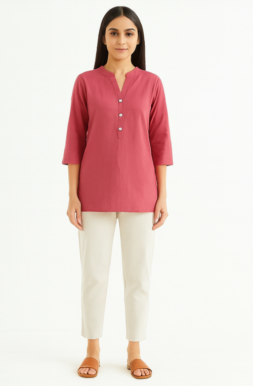 Puce Breeze Short Kurta