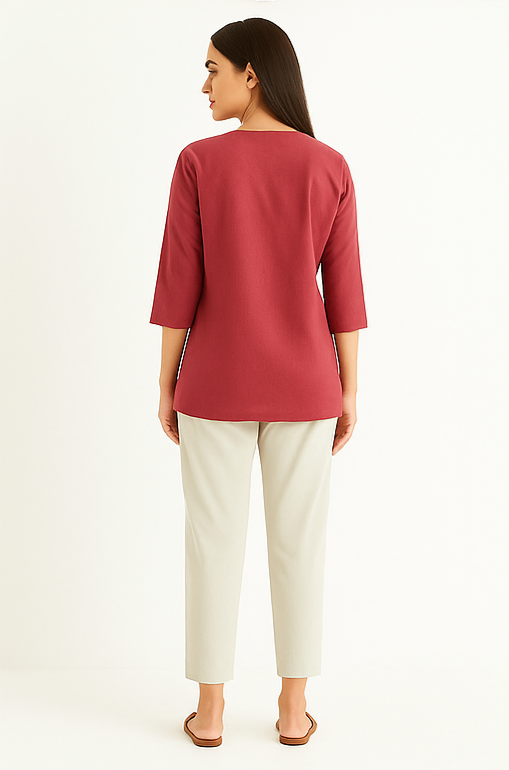 Chestnut Brown Breeze Short Kurta