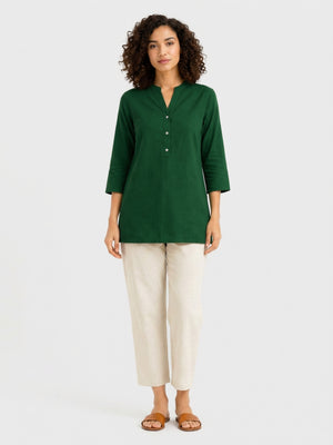 Dark Green Breeze Short Kurta