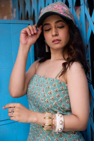 Green print kurti